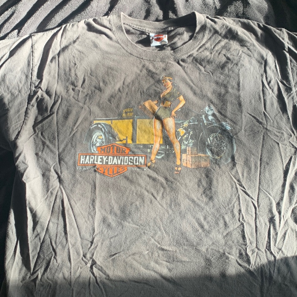 harley davidson pin up girl tshirt